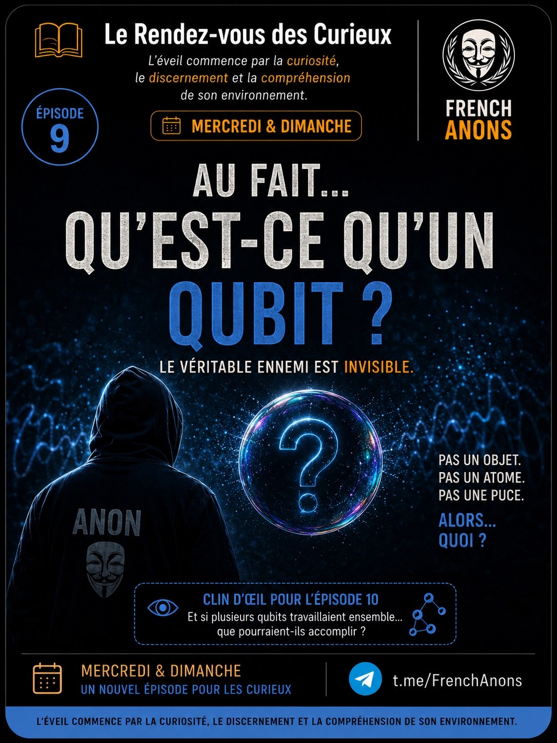 Affiche originale de l’épisode 09 : Au fait… qu’est-ce qu’un qubit ?