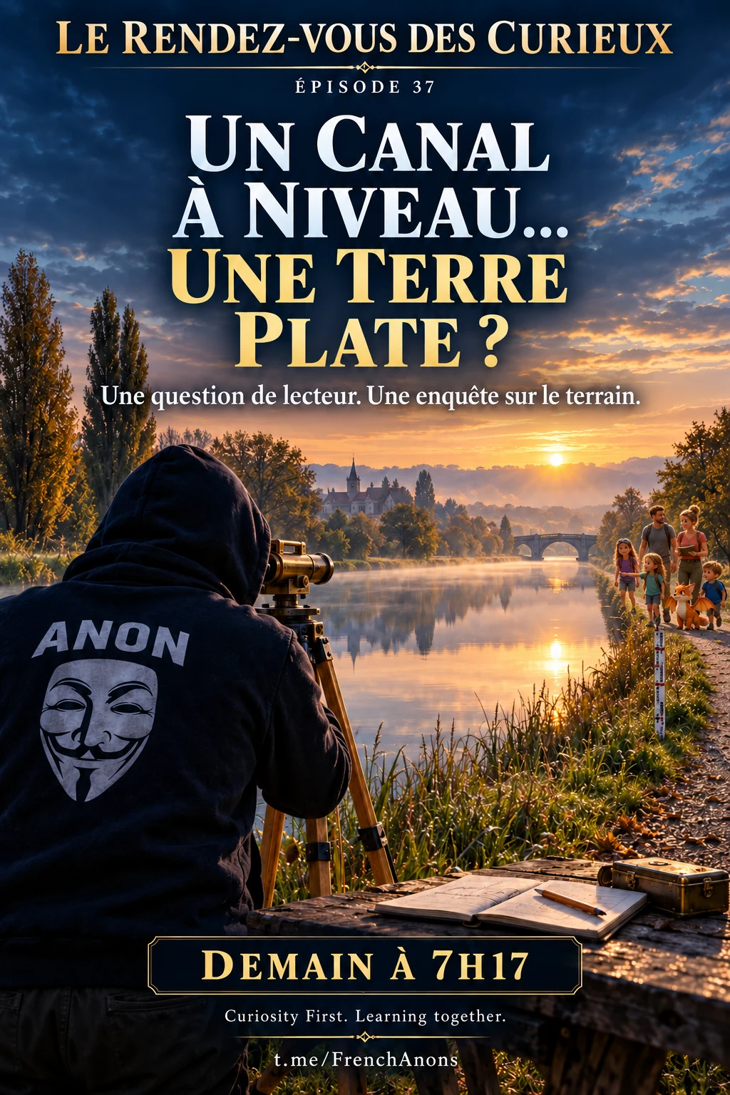 Affiche de l’épisode 37 : Un canal à niveau… une Terre plate ?